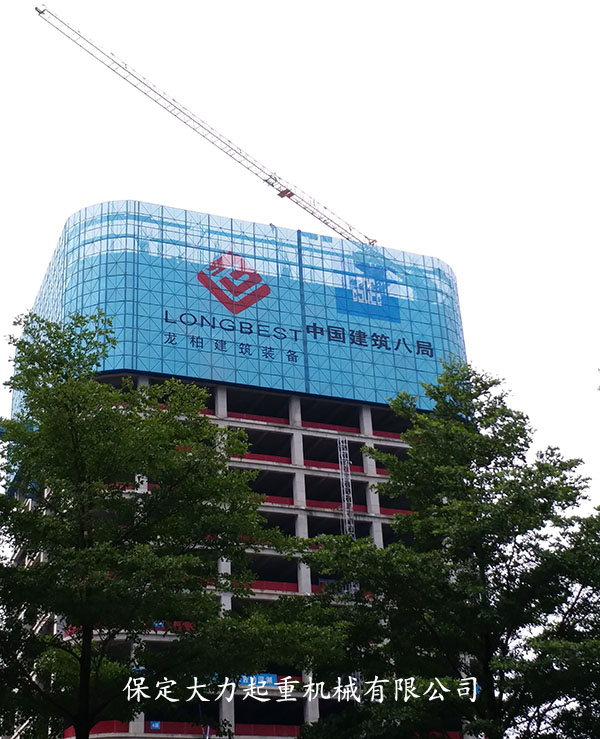 河北大力建筑爬架電動葫蘆在信息產業園的應用